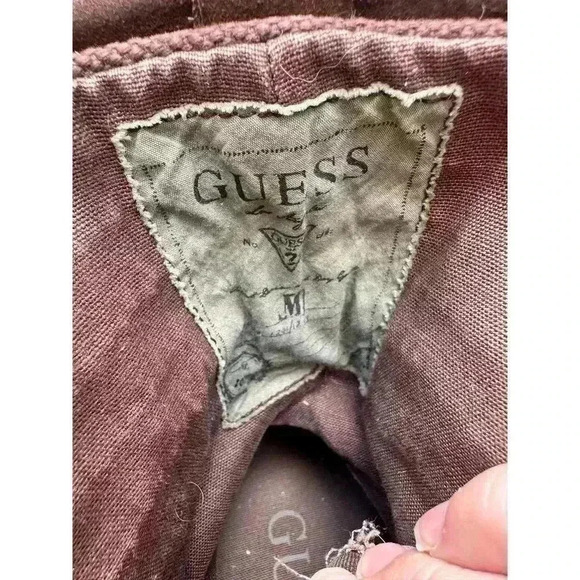 Vintage Guess Los Angeles Boots Denim & Dry Brown Hiking Boots US Size 7 - Picture 11 of 12